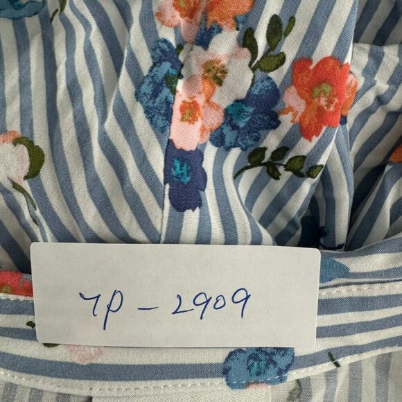 J. Jill Blouse Shirt Button Front 1X Floral Striped Long Sleeve Rayon NWT TP2909 - Picture 2 of 9